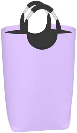Large Laundry Hamper Bag, Light Lavender Trend Color Collapsible Laundry Basket Dirty Clothes Organizer Washing Bin for Family Essentials Storage