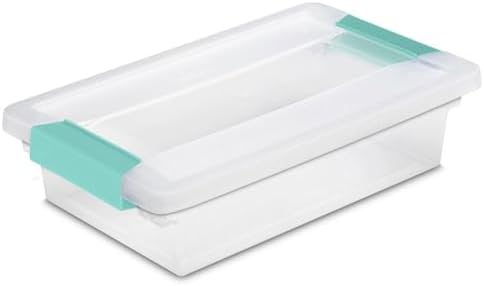 Sterilite Clip Box, Stackable Clear Plastic Bins- Small, 18-Pack