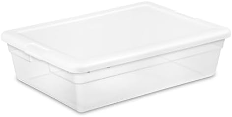 Sterilite 30-Pack Storage Box, Stackable Clear Plastic Bins with Snap-On Lids, 28 Quart