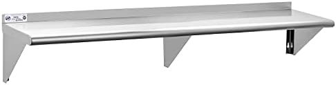 Hally Stainless Steel Shelf 14"x72" NSF Commercial Wall Mount Rack Shelving | 450LB, Metal Wall Shelves, Kitchen Racks & Shelves, Floating Shelving, Heavy Duty, for Restaurant, Kitchen, Home & Hotel