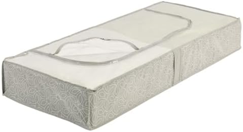 WENKO Balance Underbed Storage Bag with Viewing Window Polypropylene Taupe 105 x 15 x 45 cm