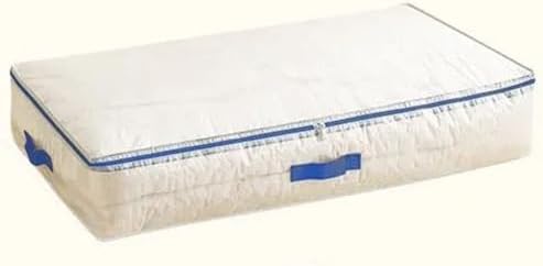Clear Underbed Storage Bags,Foldable PVC Mesh Clothes Storage Bags with Zipper for Bedding,Blankets,Clothes,Toys,Transparent Underbed Organisation (Blue,39.4x14.2x7.1 in)