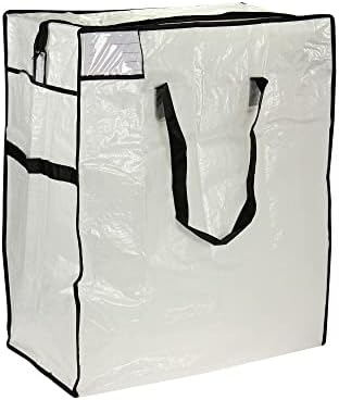 Household Essentials Medium Storage Bag, Clear Polyethylene with Black Trim
