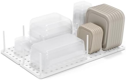 Peggy Kitchen Drawer Cupboard Organizer Tray - Adjustable Storage System For Food Containers, Cookware, Serveware, Utensils and More, White