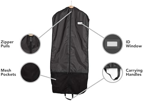 Covermates Deluxe Garment Bag Set for Closet Storage & Travel, 24"W x 52"L