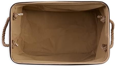 Bone Dry Pet Storage Collection Striped Paw Patch Bin, Medium Rectangle, Brown