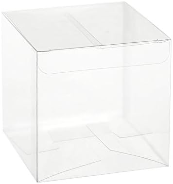 Hammont Clear PET Plastic Storage Boxes - Transparent Gift Boxes, Empty Containers Packing Box for Party Favors Ideal for Cookies, Ornament, Gifts, Wedding, Birthday and Parties - 2"x2"x2" (24 Pack)