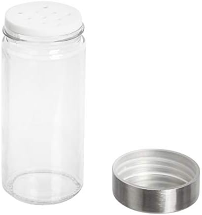 Amazon Basics 20 Jars Spice Rack Organizer, Space-Saving Kitchen Organizer with Glass Spice Jars, Sturdy, Silver