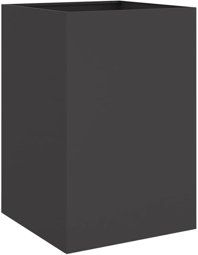 Modern Steel Planter Set of 4 Black Cold-Rolled Steel Planters for Outdoor Balcony Garden with Minimalist Design and Durable Construction