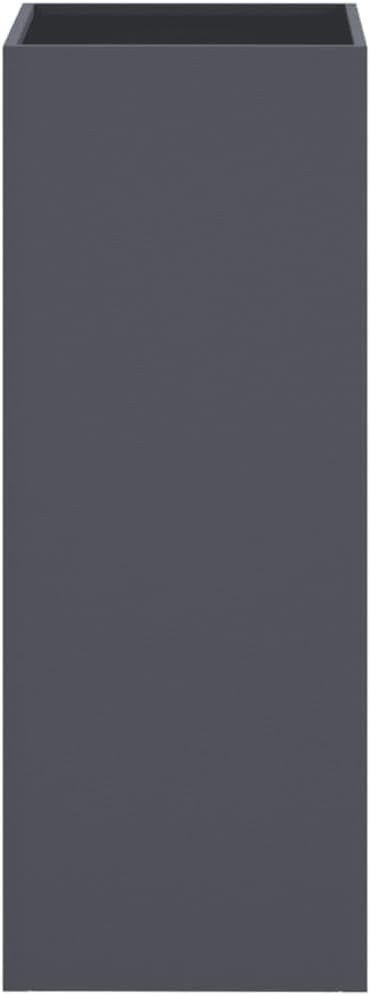 Modern Anthracite Metal Planter with Decorative Inlays, Durable Cold-Rolled Steel Construction for Indoor and Outdoor Use, Sleek Design with Optimal Drainage System, 1 Piece.