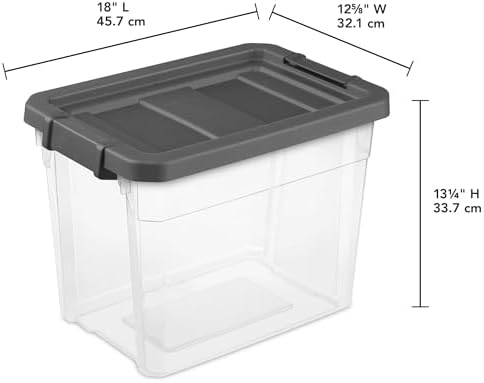 Sterilite Modular Stacker Box with Latching Lid, 30 Quart, 18-Pack
