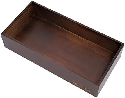 PRATIQUE Bamboo Drawer Organizer - Kitchen Utensil Organizer Silverware Tray Cutlery Holder，Office Desk Supplies and Accessories,12 * 5.9 * 2.6,Nut-brown