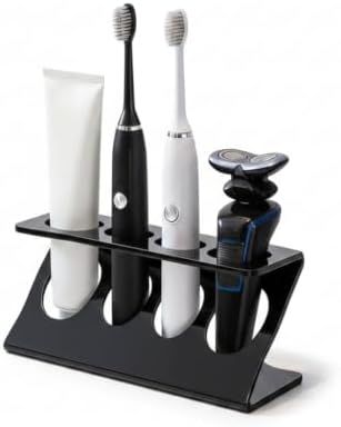 TKLNLQ Bathroom Sink Toothbrush Holder (Black) | It's perfect for holding all kinds of electric toothbrushes, makeup brushes, razors, and stuff like that.