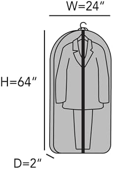 Covermates Deluxe Garment Bag Set for Closet Storage & Travel, 24"W x 64"L