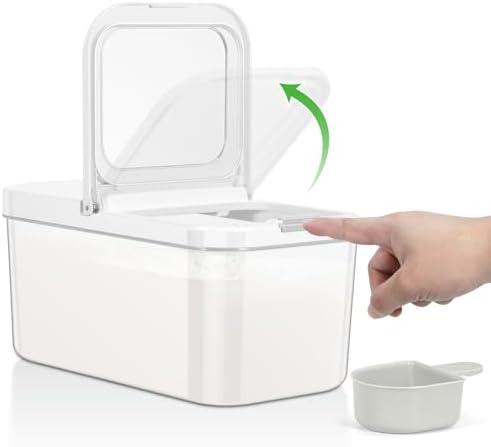 12 Lbs Rice Flour Sugar Storage Containers Dry Food Holder with Flip-up Lid
