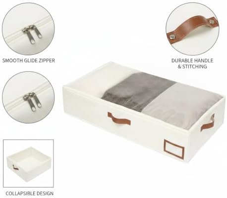 Under Bed Storage Bag, Foldable Non-Woven Fabric Container for Seasonal Clothes and Bedding, Low Profile Design Fits Tight Spaces (1 PC)