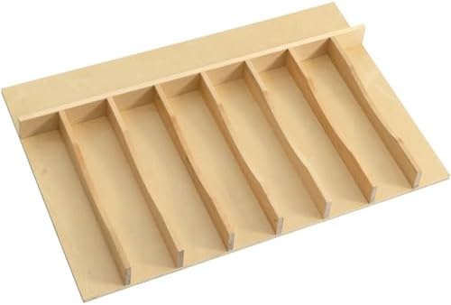 WelFurGeer Solid Birch Wood Silverware Drawer Organizer, Wooden Cutlery Drawer Organizer, Utensil Tray for Kitchen Drawers, Kitchen Utensil Organizer for Silverware, Flatware, Spoons, Forks, Knives
