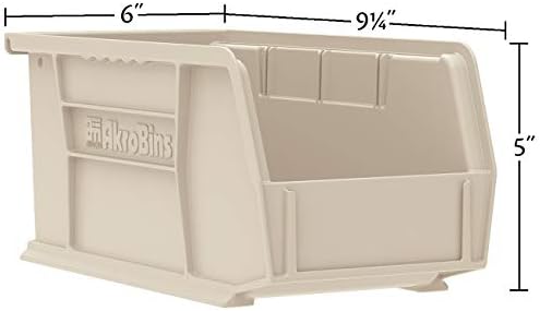 Akro-Mils 30237 AkroBins Plastic Storage Bins, 9"x6"x5", Clear, 12-Pack