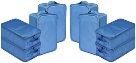 Travel Shoe Bags, Foldable Waterproof Shoe Pouches Organizer-Double Layer (8 Seablue Shoe Bags)