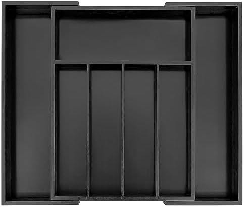 VaeFae Bamboo Drawer Organizer, Medium, Black