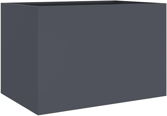 Anthracite Planter Garden 4 Pieces Set Cold-Rolled Steel Medium Decorative Inlays for Outdoor Balcony Patio Modern Style