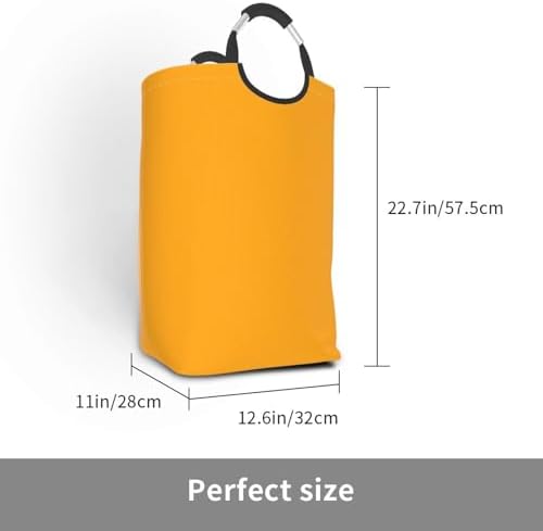 Large Laundry Hamper Bag, Orange Trend Color Collapsible Laundry Basket Dirty Clothes Organizer Washing Bin for Family Essentials Storage
