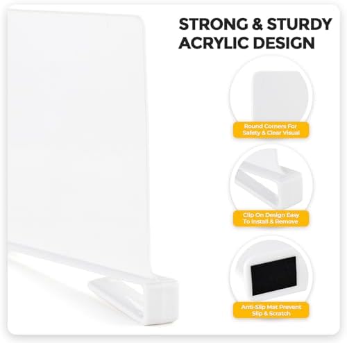 White Acrylic Shelf Dividers for Closets Organizer & Storage,2 Pack