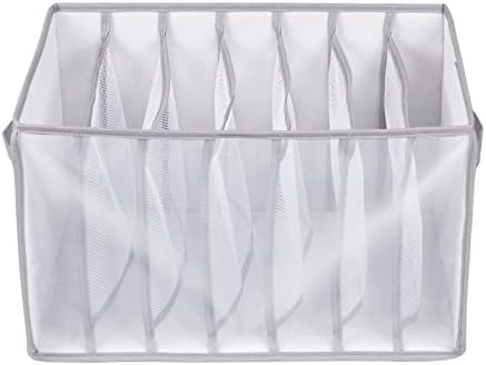 Univivi Tshirt Clothes Drawer Organizer with Handles, 7 Grids, 2 Pack