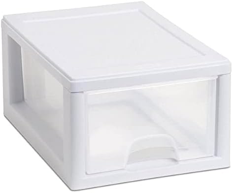 Sterilite Stacking Drawer Storage Organizer for Clothes, 6 Quart, 18-Pack