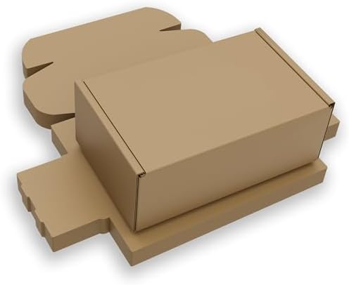 (100 Pack No Label) Cardboard Boxes – Medium 12x9x4.125 Inch | Heavy Duty Shoe Boxes for Shipping – Corrugated Mailing Boxes with Self-Locking Lid – Excellent as Replacement Shoeboxes & Gift Packaging
