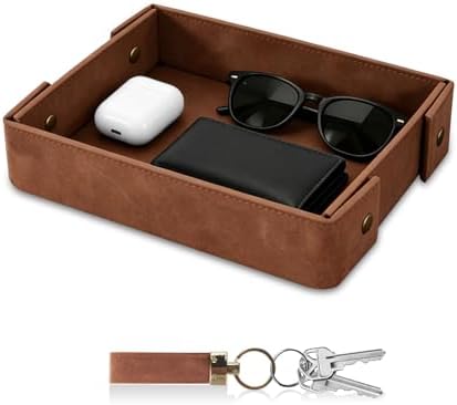 SITHON Valet Tray for Men Premium PU Leather Catchall Tray