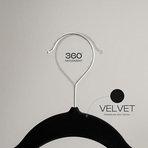 Utopia Home Velvet Hangers, Black, 100 Pack