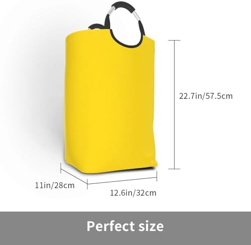 Large Laundry Hamper Bag, Sunshine Yellow Color Collapsible Laundry Basket Dirty Clothes Organizer Washing Bin for Family Essentials Storage