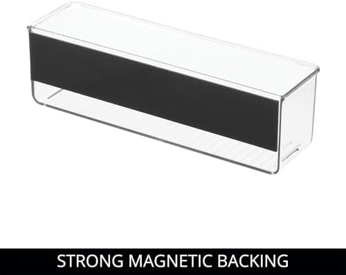 iDesign Magnetic Clear Plastic Organizer Bins, Medium, 4-Pack | Laundry Room Storage