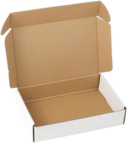 10 Pack 9"x6"x2" inch Small Shipping Boxes White Corrugated Cardboard Box for Small Business, Mailer, Shipping, and Packing