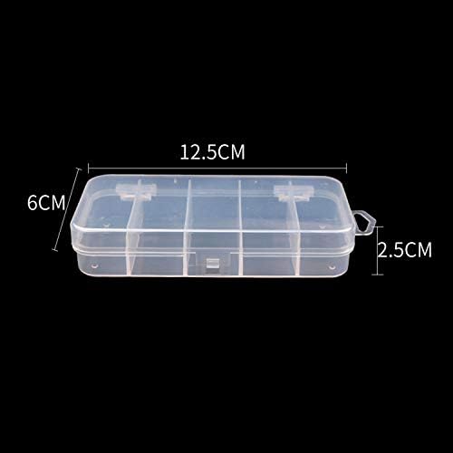 3pcs Multifunctional Portable 5-Grid Clear Visible Plastic Fishing Tackle Accessory Box 5 Compartments Jewelry Making Findings Organizer 4.96 x 2.44 x 1 Inch