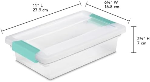 Sterilite Clip Box, Stackable Clear Plastic Bins- Small, 18-Pack