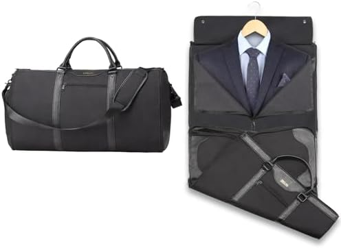ZRSUN Garment Bag for Travel, Convertible Carry-On Duffel with Shoe Compartment, Waterproof & Wrinkle-Free Suit Carrier for Business Trips & Weekend Getaways, Foldable & Lightweight