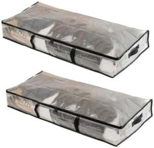 Under Bed Storage Bags, 2 Pack, Large 42" x 18", Clear