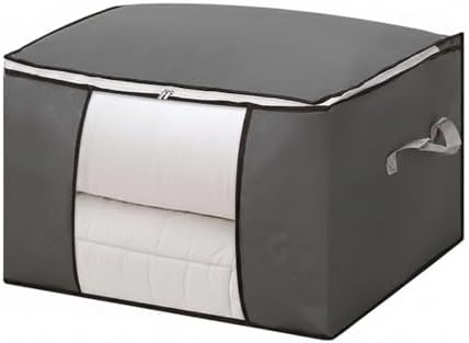 Large Underbed Storage Bag with Zipper, Non-Woven Fabric Organizer for Clothes and Bedding, 23.6 x 15.7 x 13.8 Inches, Gray