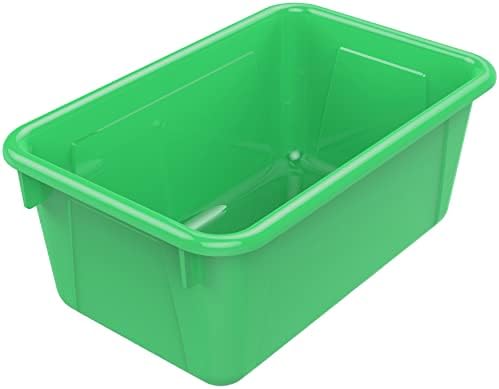 Storex Small Cubby Bins, Pack of 5, 12.2 x 7.8 x 5.1 Inches, Green (62417U05C)