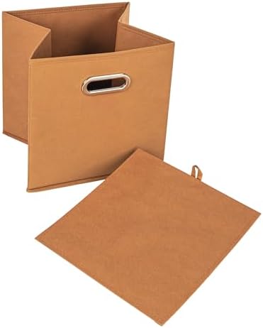 Household Essentials Fabric Storage Bins 6 Piece Set, Terracotta Color