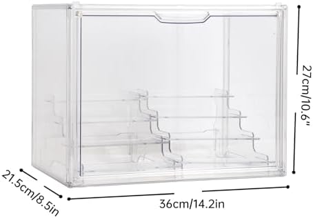 BOHOIDEE Clear Acrylic Display Case with Two Display Shelves for Figures, Dustproof Storage Organizer Box with Magnetic Door, Acrylic Collectibiles Showcase