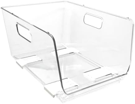 Isaac Jacobs 2-Piece (11.9" x 8.6" x 6.1") Large Deep Stackable Bins
