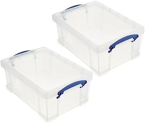 Really Useful Box 9-Liter Plastic Storage Bins with Lids, 2 Pack