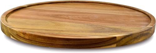 14" Acacia Wood Lazy Susan Organizer Kitchen Turntable for Cabinet Pantry Table Organization