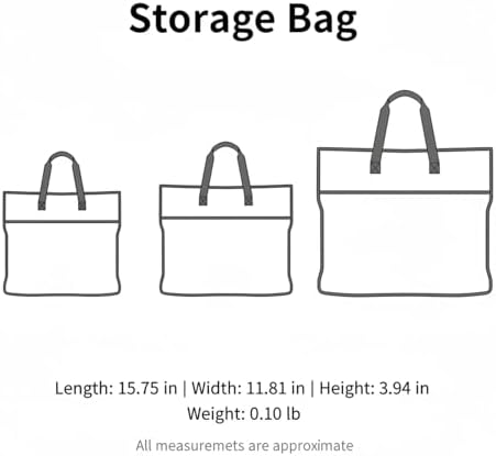 Underbed Storage Bag with Zipper, Beige Non-Woven Fabric Organizer for Clothes, Bedding, and Sweaters, 15.7 x 11.8 x 3.9 Inch Container (1 Pack)