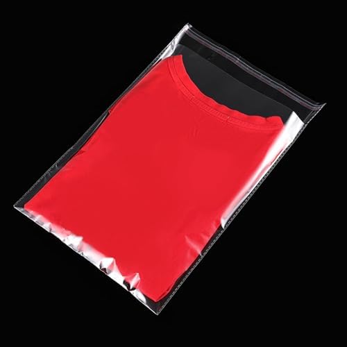 Yotelab Self Sealing Clear Bags for Shirts and Sweaters, 12x16 In, 100 Pcs