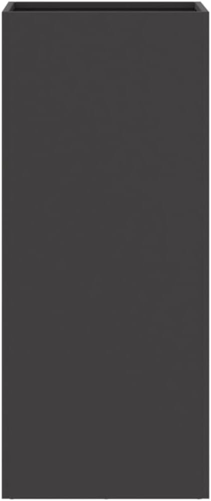 4-Piece Steel Space Planter Set, Modern Black Cold-Rolled Steel Rectangular Planters for Indoor and Outdoor Use, Durable Construction with Sleek Finish and Decorative Inlays