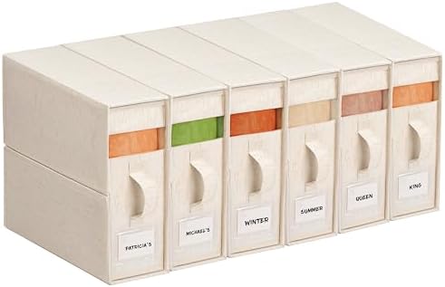 Cotton Linen Sheet Organizers and Storage, 6Pack Off-White